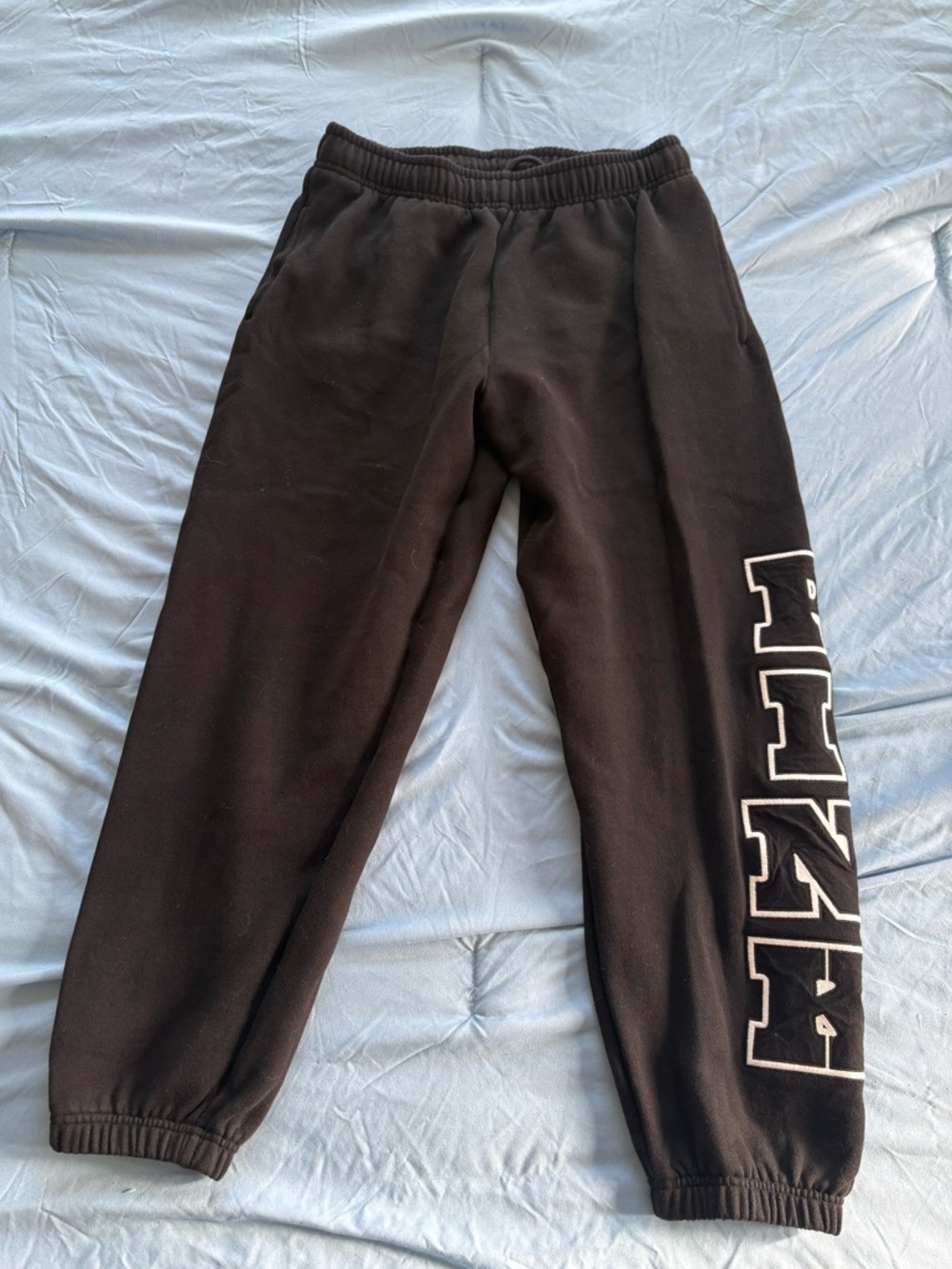 Black Womens Sweatpants with PINK logo